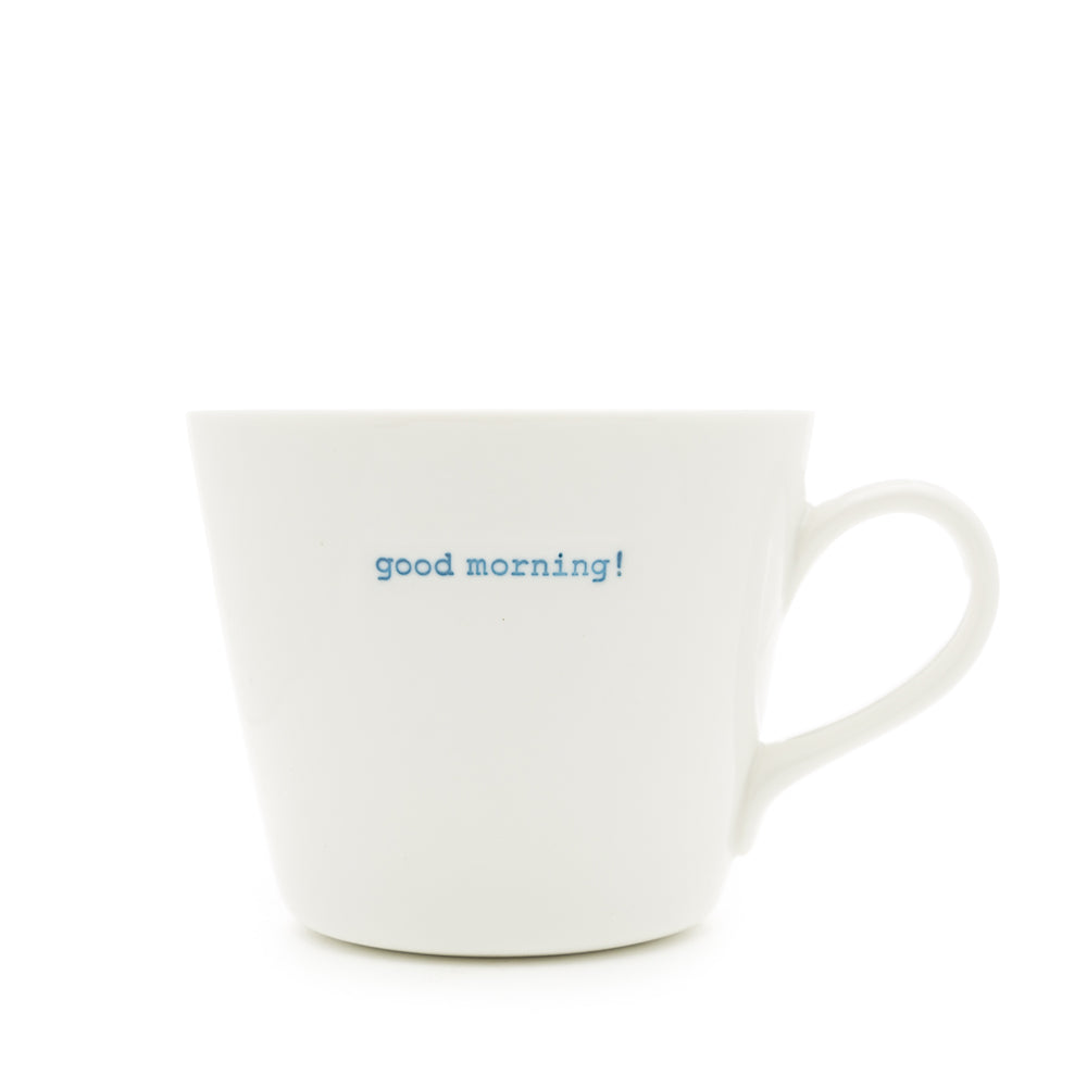 Bucket Mug Medium - 350ml - Good Morning! (Blue)