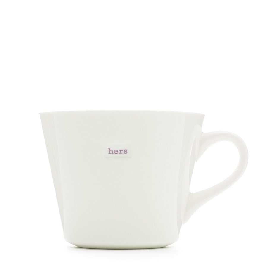 Bucket Mug Medium Pair - 350ml - His (Red) & Hers (Lilac)