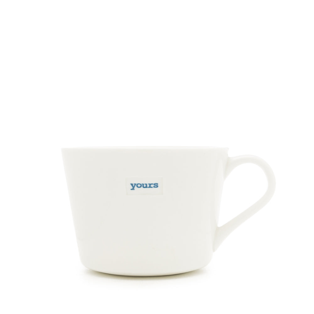 Bucket Mug Small Pair - 280ml - Yours (Blue) & Mine (Green)