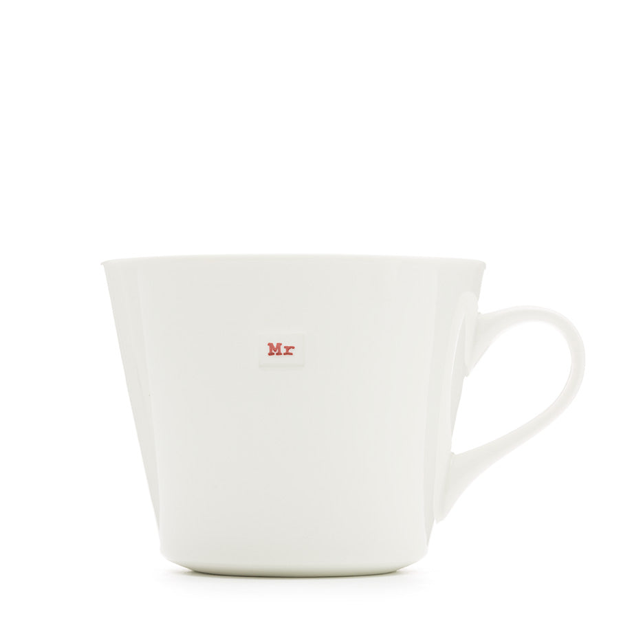 Bucket Mug Medium Pair - 350ml - Mr (Red) & Mrs (Lilac)