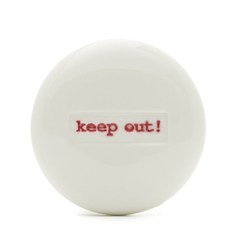 Drawer Knobs - Keep Out! (Red)
