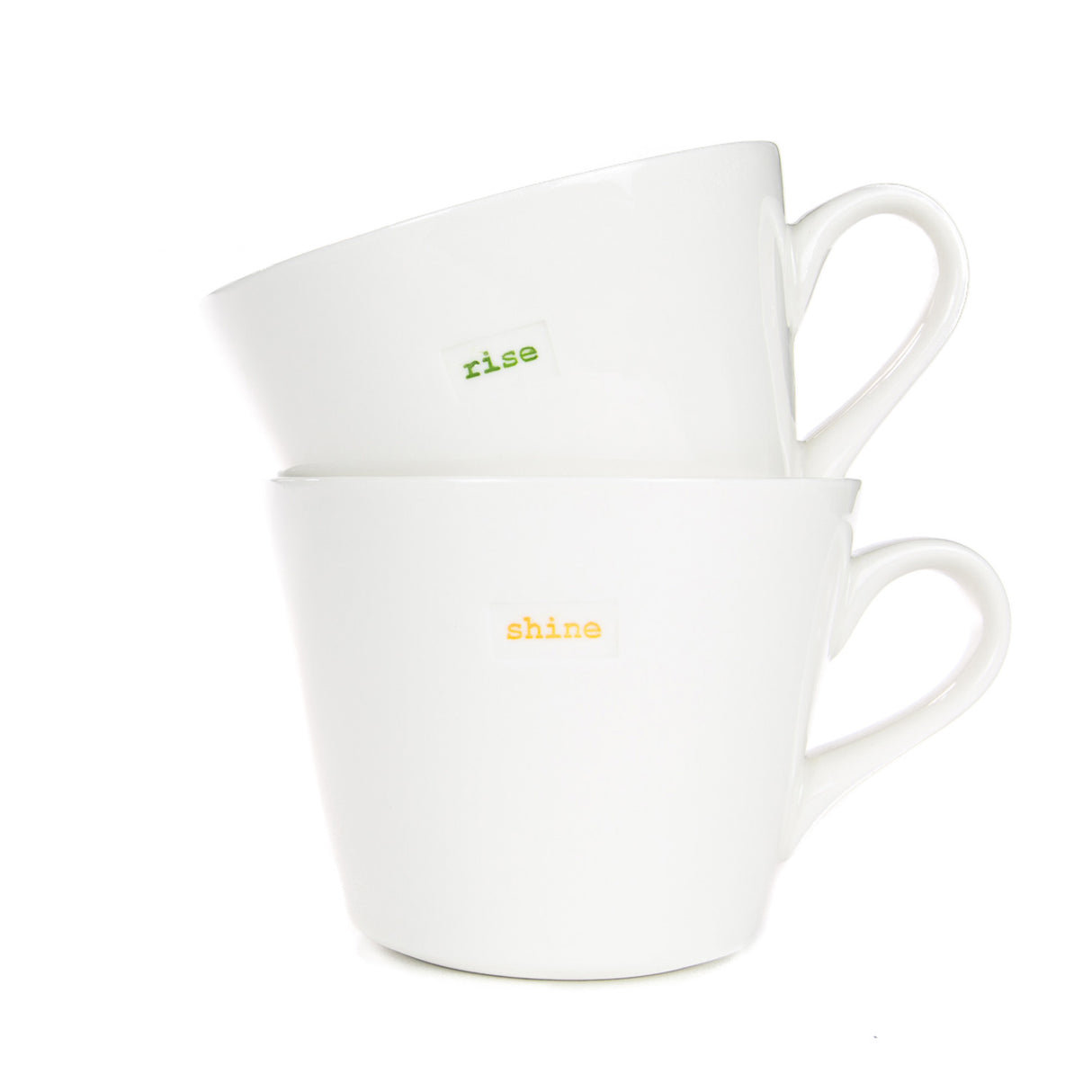 Bucket Mug Medium Pair - 350ml - Rise (Green) & Shine (Orange)