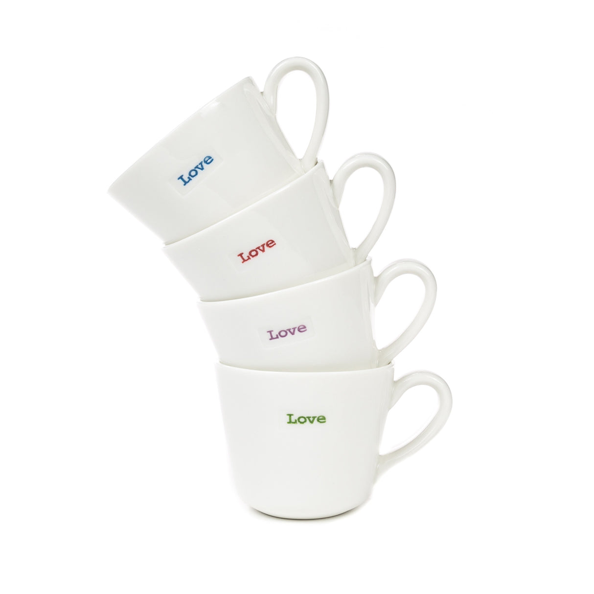 Espresso Cup & Sets - 100ml - Set Of 4 - Love (Lilac, Blue, Red, Green)