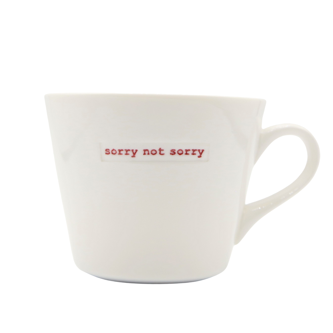 Bucket Mug Medium - 350ml - Sorry Not Sorry (Red)