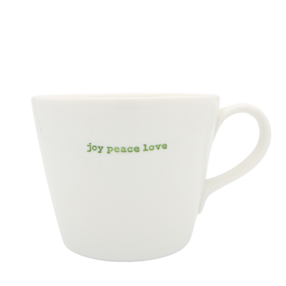 Bucket Mug Medium - 350ml - Joy Peace Love (Green)