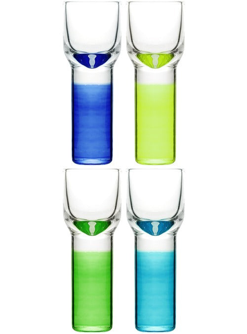 Club schnapps glasses 4-pack blue/green