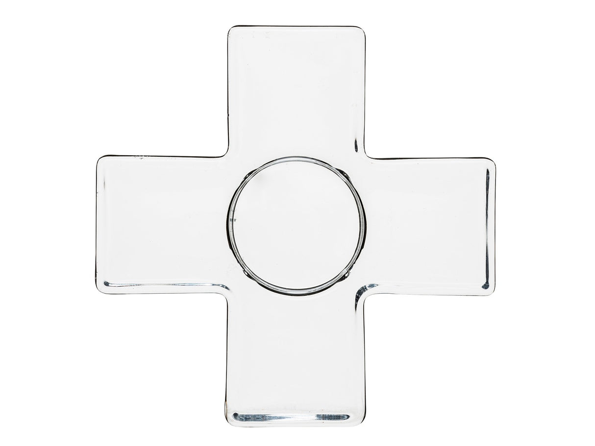 Cross Candle holder clear