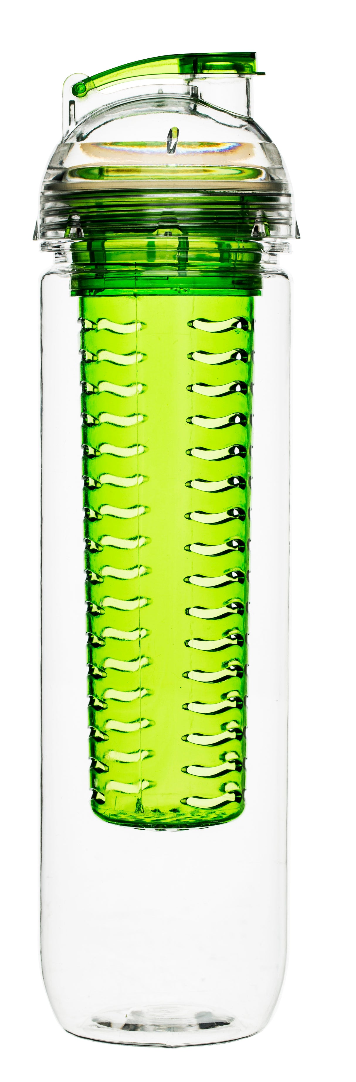 Fresh bottle with fruit piston green