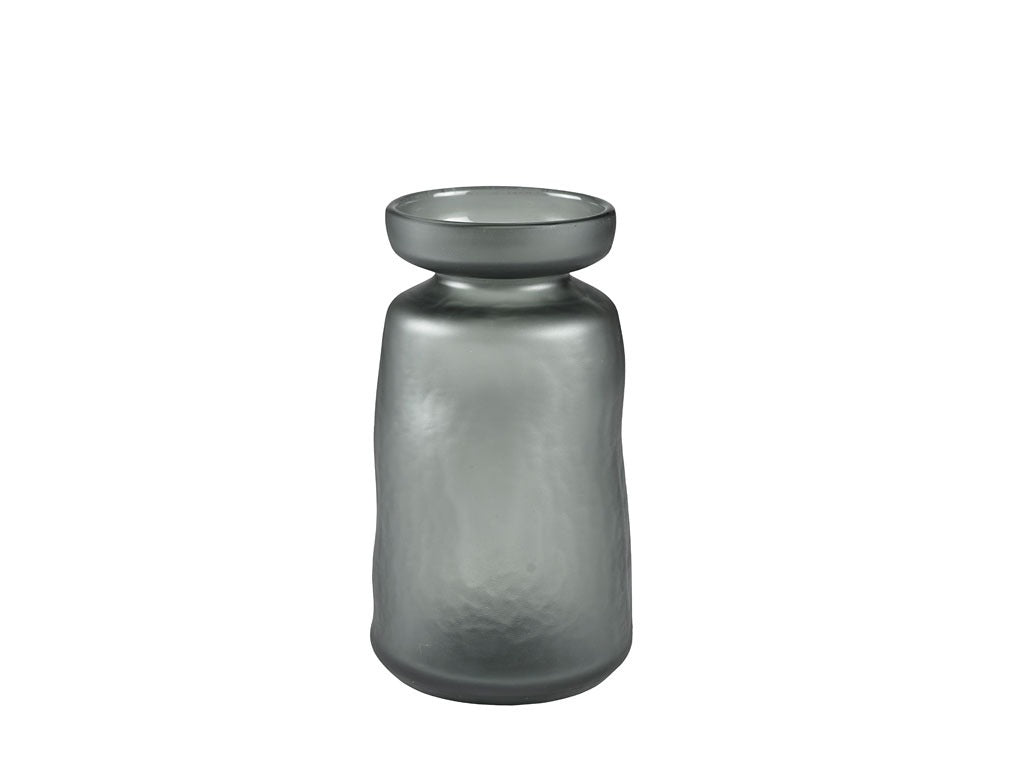 Vase Ist D13x24 Grey Glass