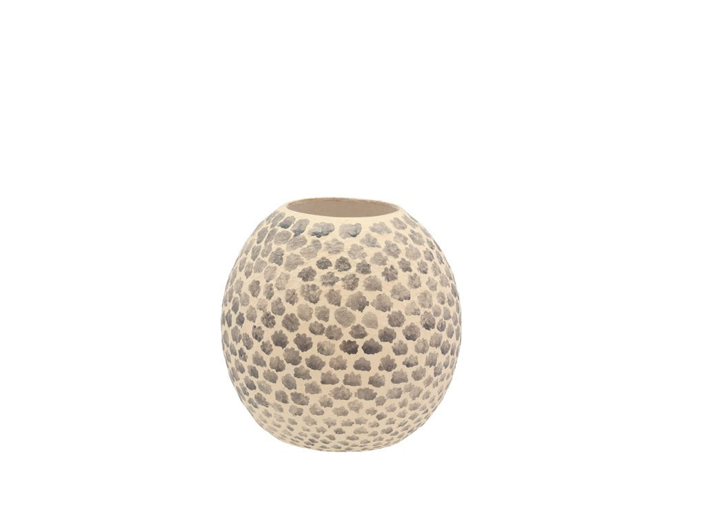 Decoration vase Taia D18.5 H20 cm Cream/Grey Paper mache