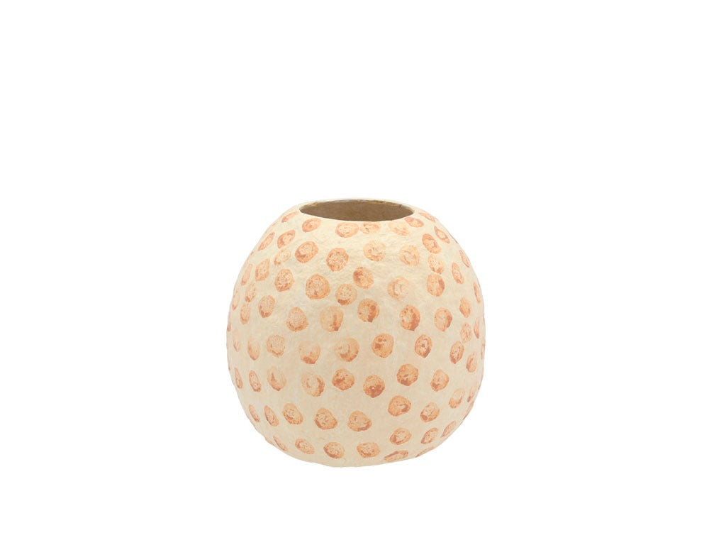 Decoration vase Tana D18.5 H20 cm Cream/Nougat Paper mache