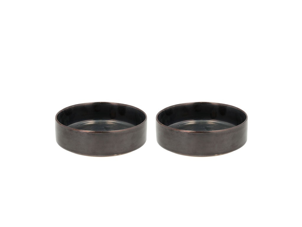 Bowl Fjord 0.45 liter 2 pcs Black metallic Porcelain