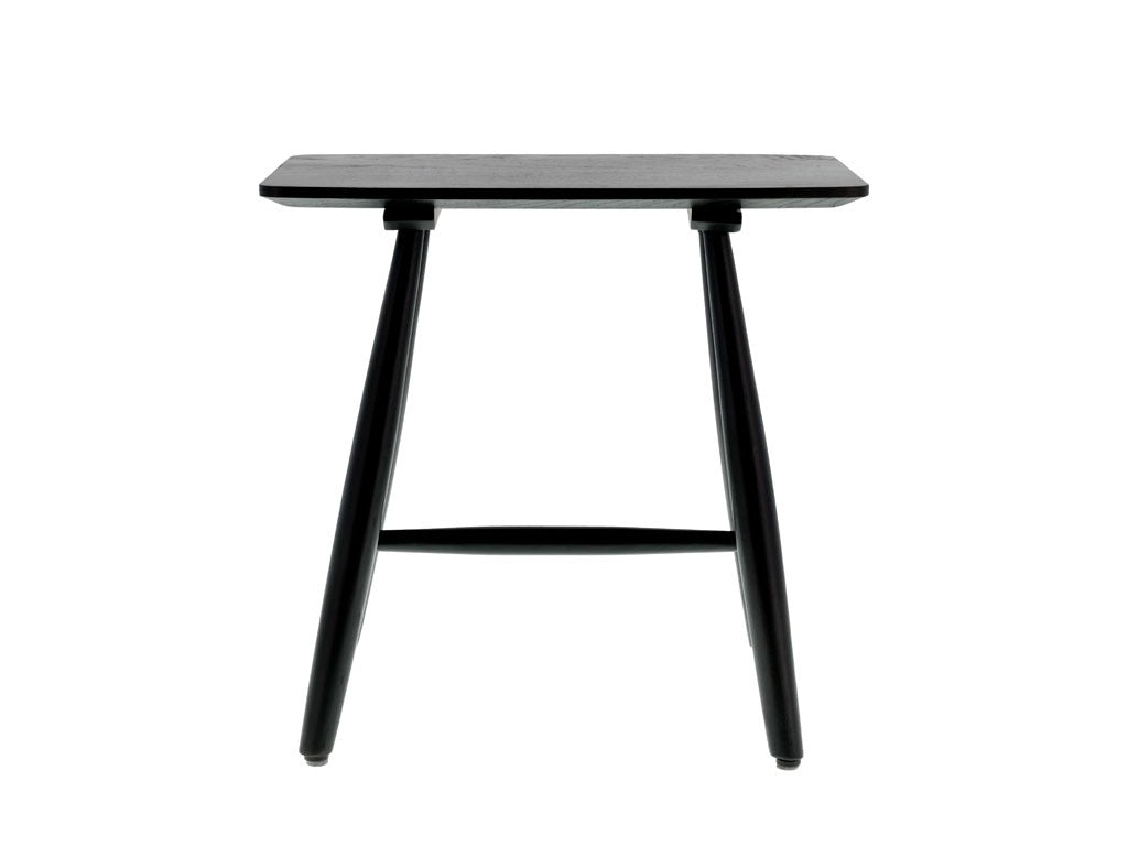 Stool Bast 46.5x28x45 cm Black Solid oak