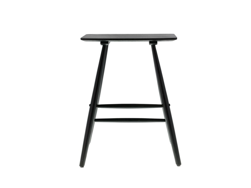 High stool Bast 46.5x28x64 cm Black Solid oak