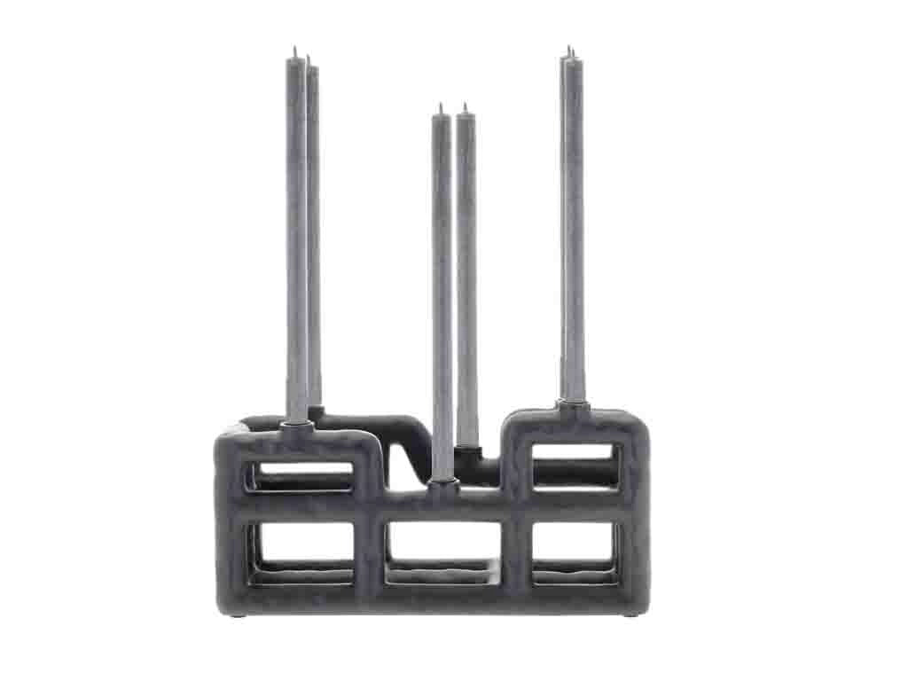 Candlestick Lyst 28 x 10 x 13.5 cm Black Polyresin