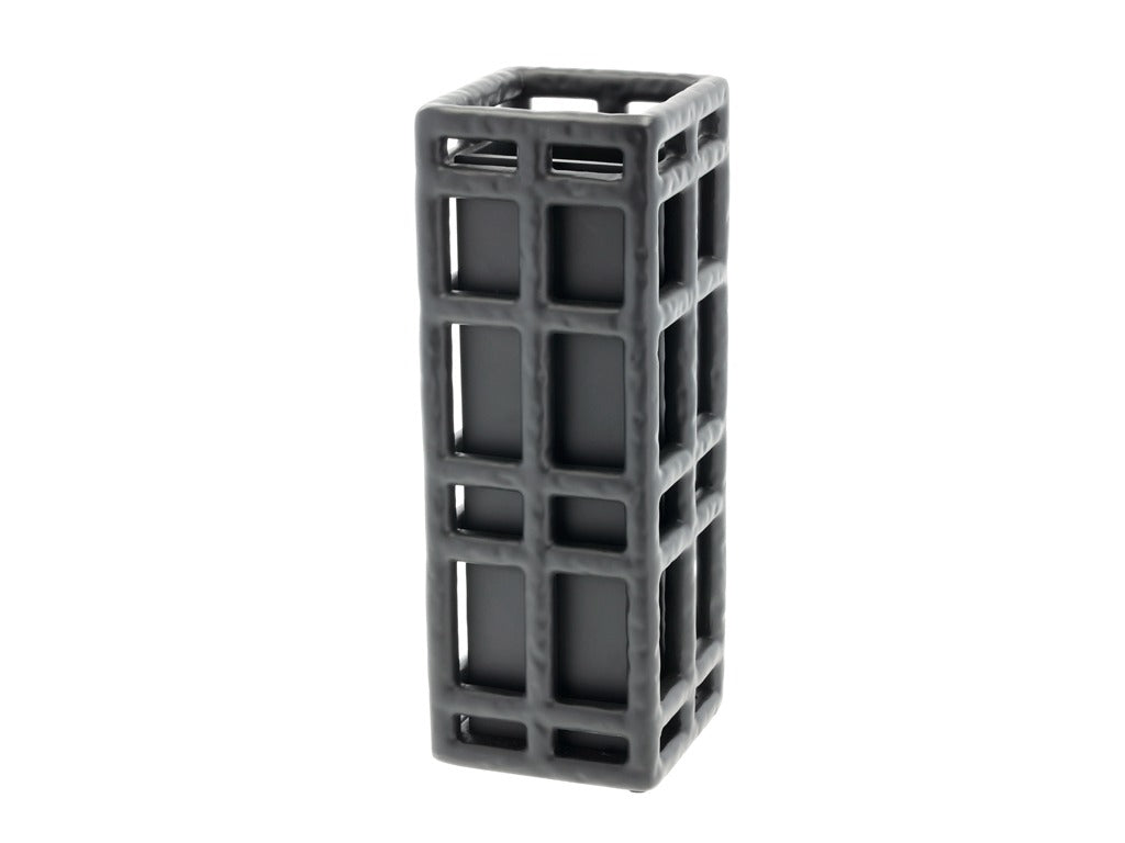 Vase Lyst 11 x 11 x 30 cm Black Polyresin