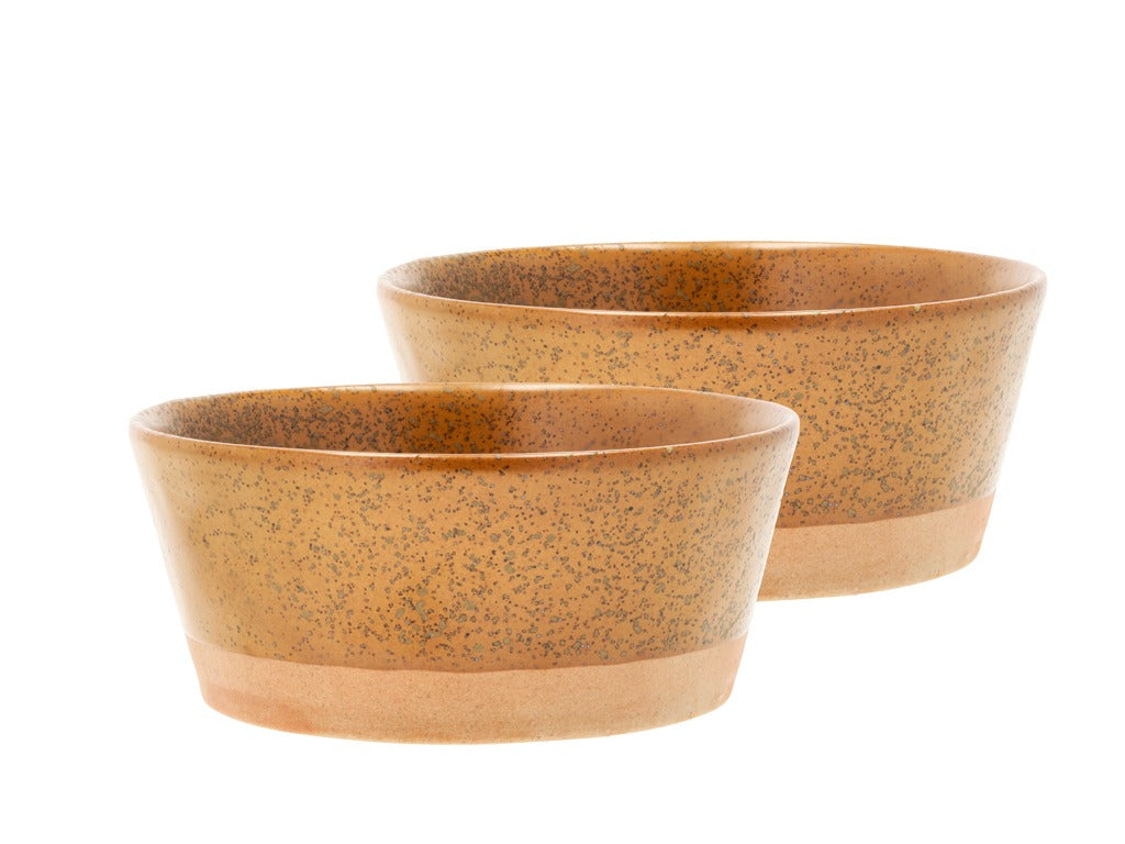 Bowl Evig 15 x 6.5 cm2 pcs Amber Porcelain