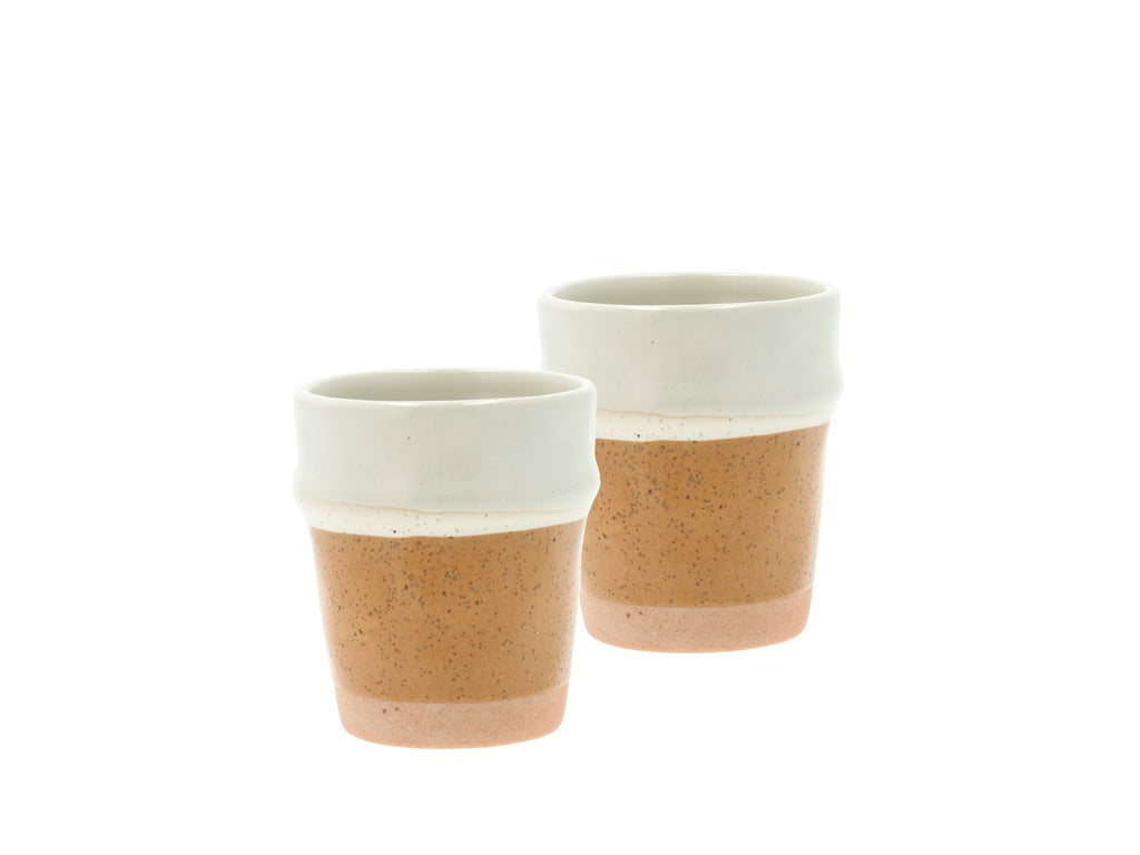 Espresso cup Evig 0.1 liter 2 pcs Amber/Cream Porcelain