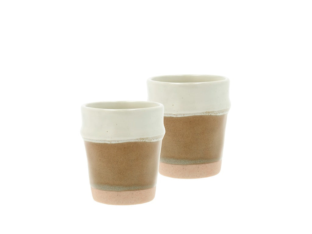 Espresso cup Evig 0.1 liter 2 pcs Brown/Cream Porcelain