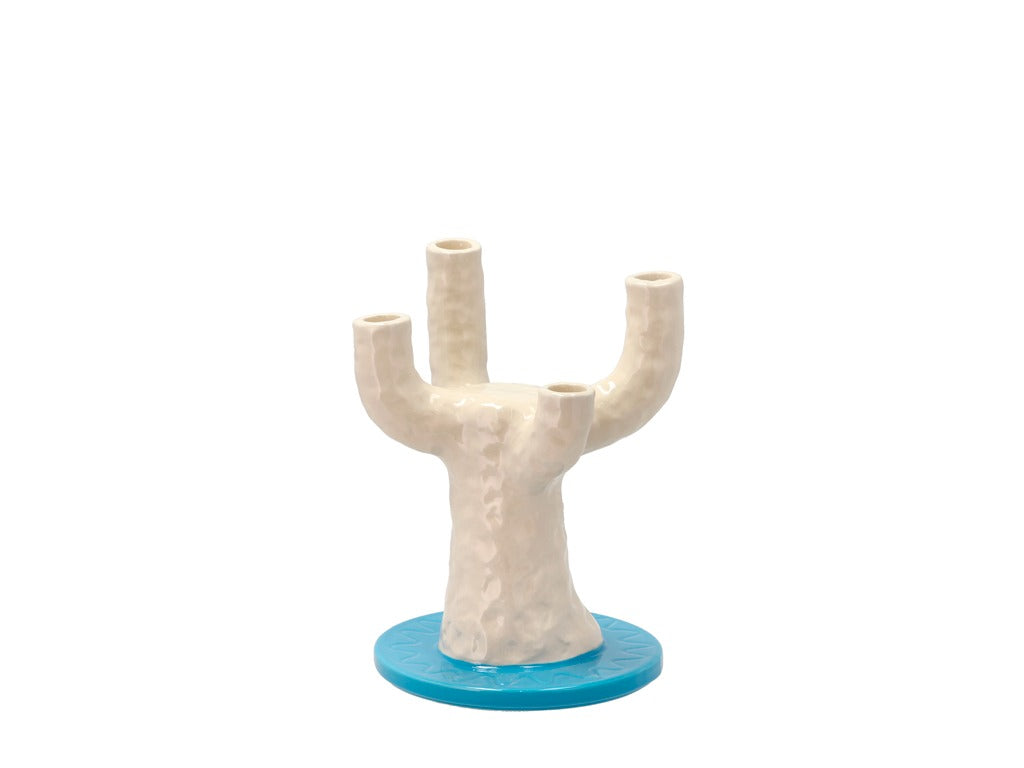 Villa Collection Styles Candle Holder Dia 19.5 x 25 cm Blue/White