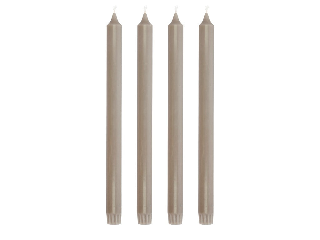 Crowntop candle Aia 30 cm 4 pcs Taupe Stearin