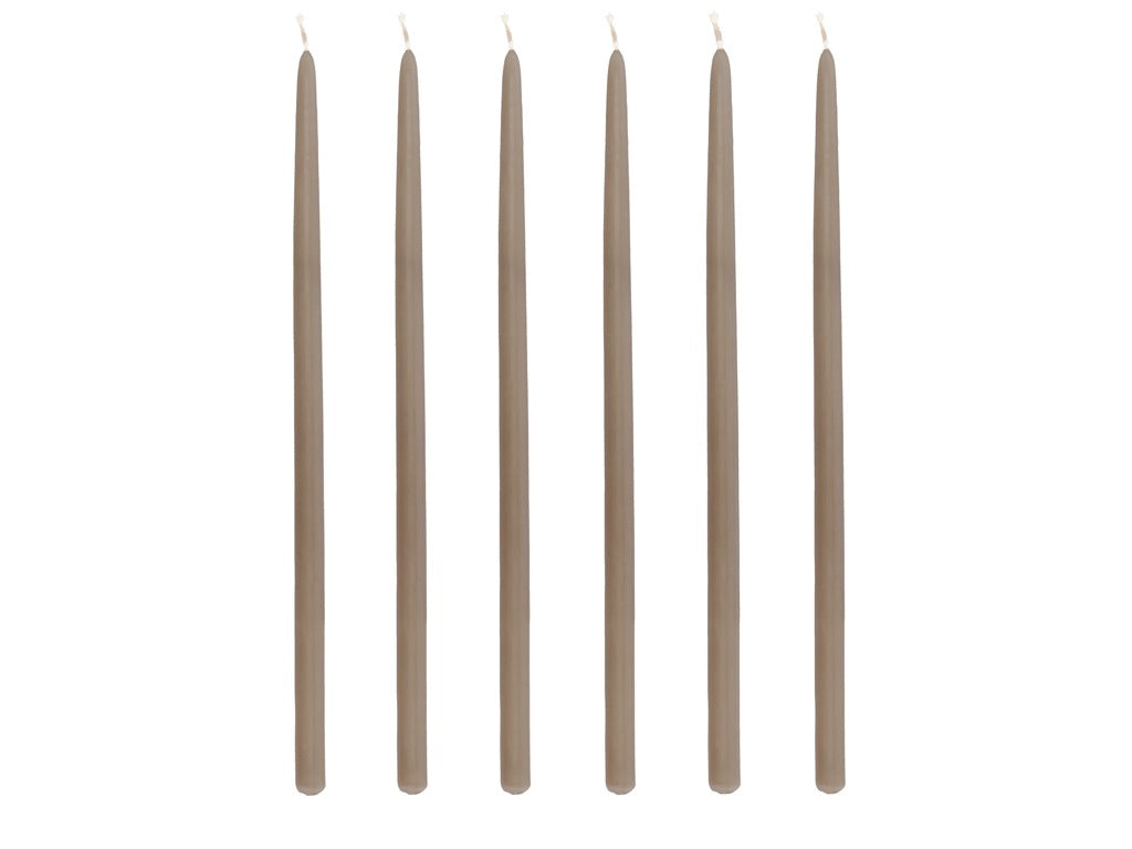 Taper candle Altri 30 cm 6 pcs Taupe Paraffin