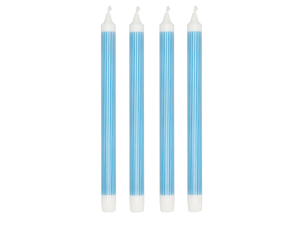 Crowntop candle Styles 29 cm 4 pcs Blue Stearin