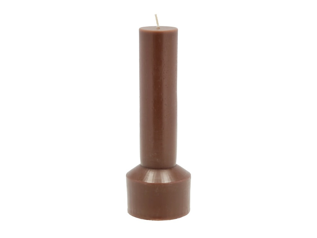 Pillar candle Hvils D7 x 20 cm Brown Paraffin/Stearin