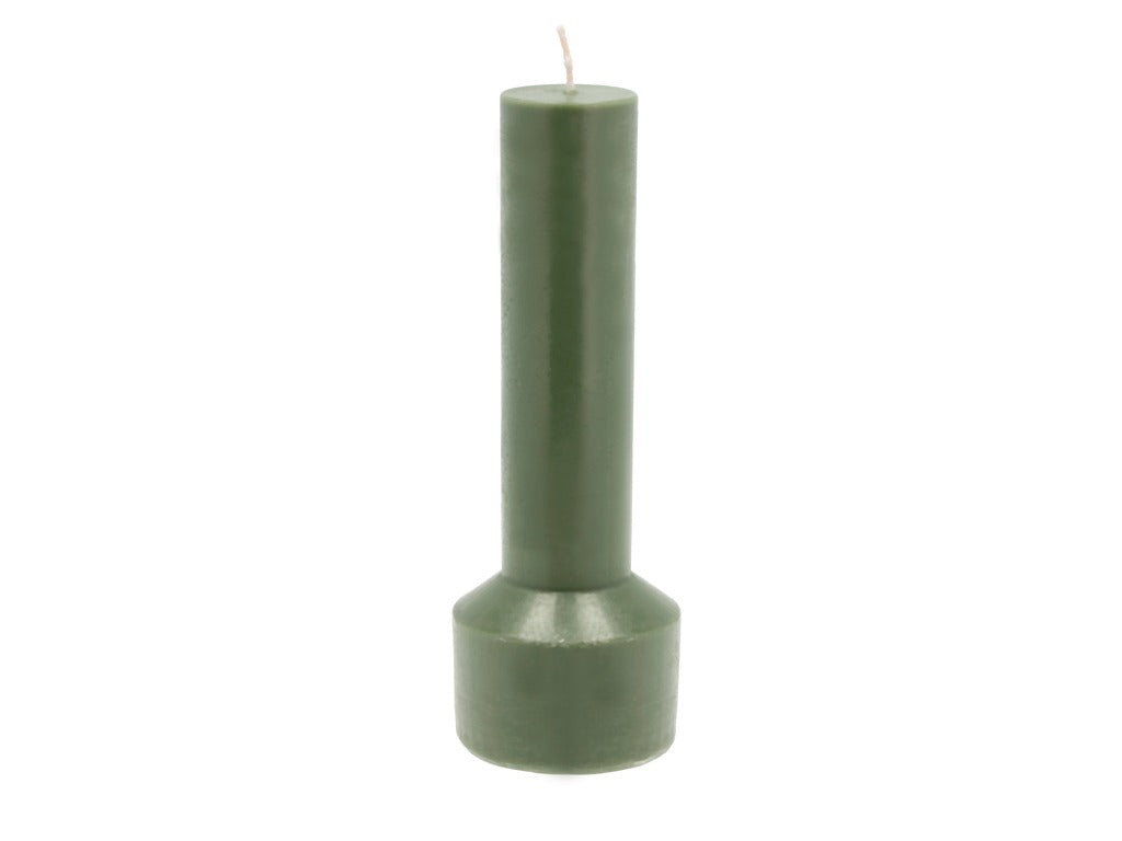 Pillar candle Hvils D7 x 20 cm Dark Green Paraffin/Stearin