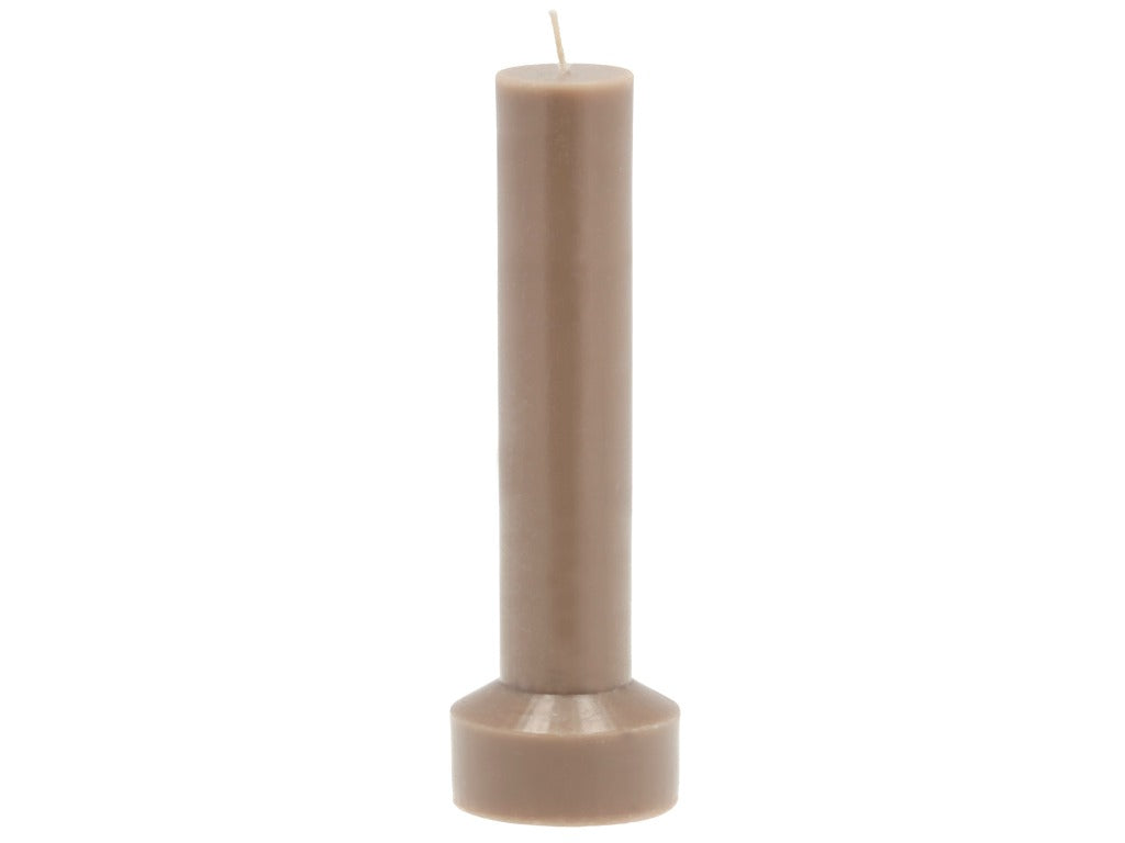 Pillar candle Hvils D8 x 23 cm Taupe Paraffin/Stearin