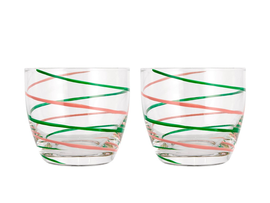 Water glass Styles 20 cl 2 pcs Green/Rose Glass