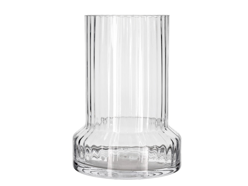 Ridged vase Hvils D21 x 29 cm Clear Glass
