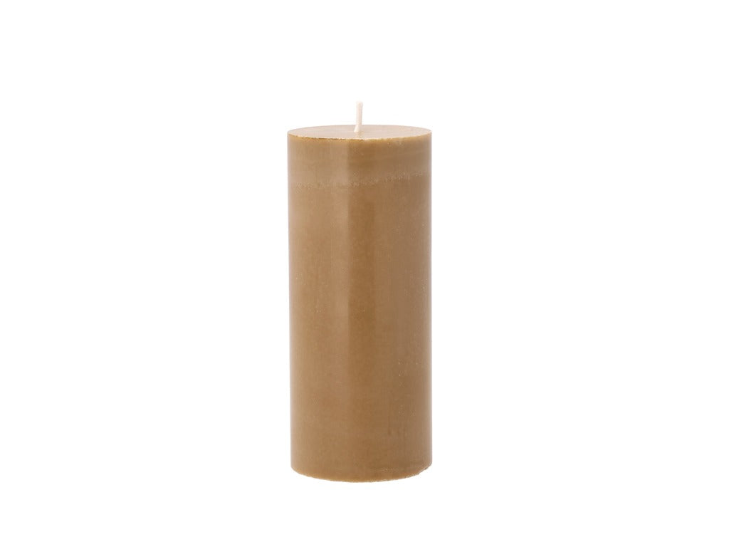 Pillar candle Trae D6 x 14 cm Amber 100% Stearin