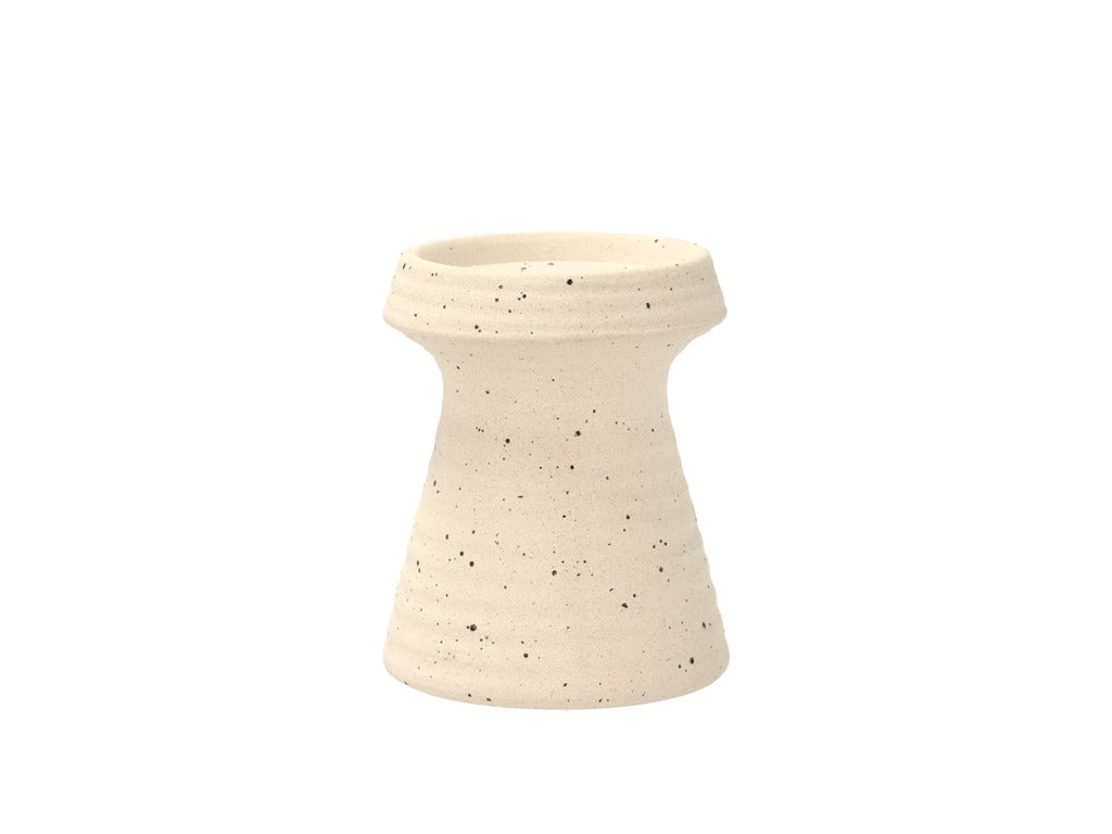 Block candlestick Elv 10 x 11.5 cm Offwhite Stoneware