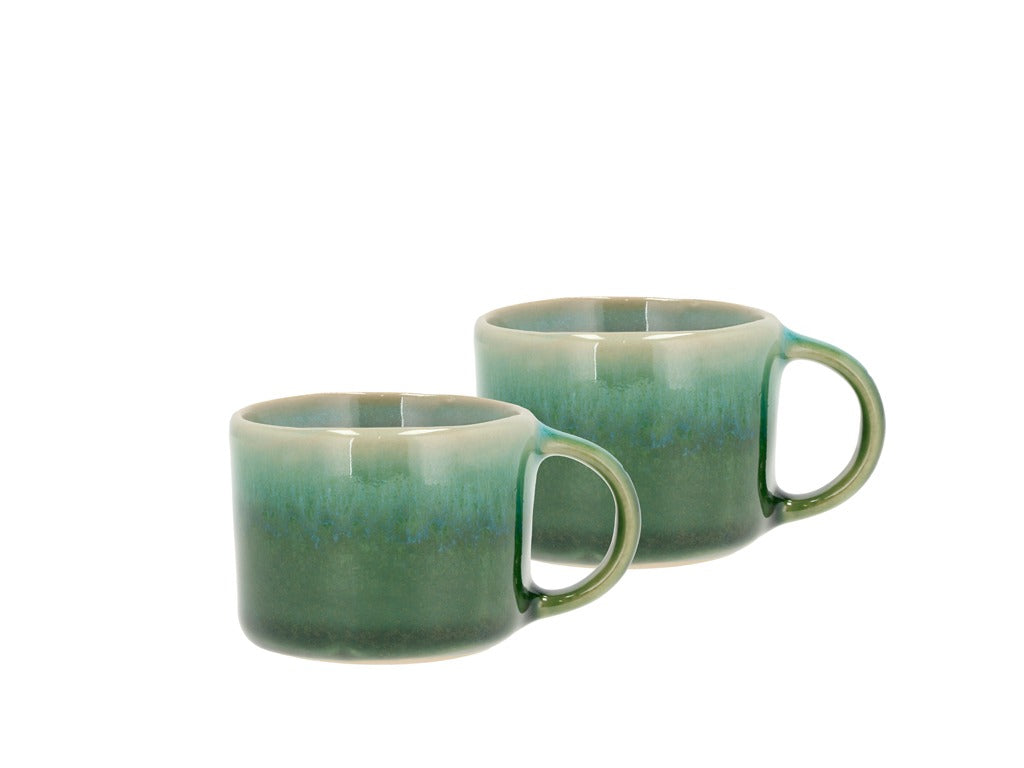 Espresso cup Allure 0.08 liter 2 pcs Green/Blue Stoneware
