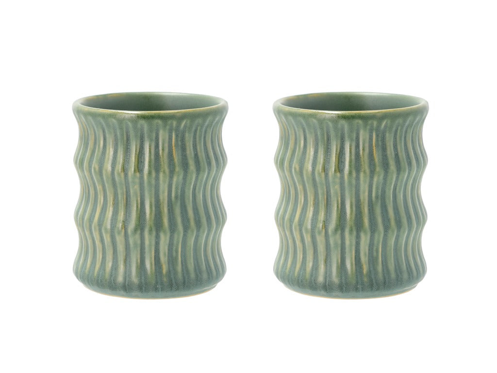 Mug w fluted design Styles 0.3 liter 2 pcs Green
