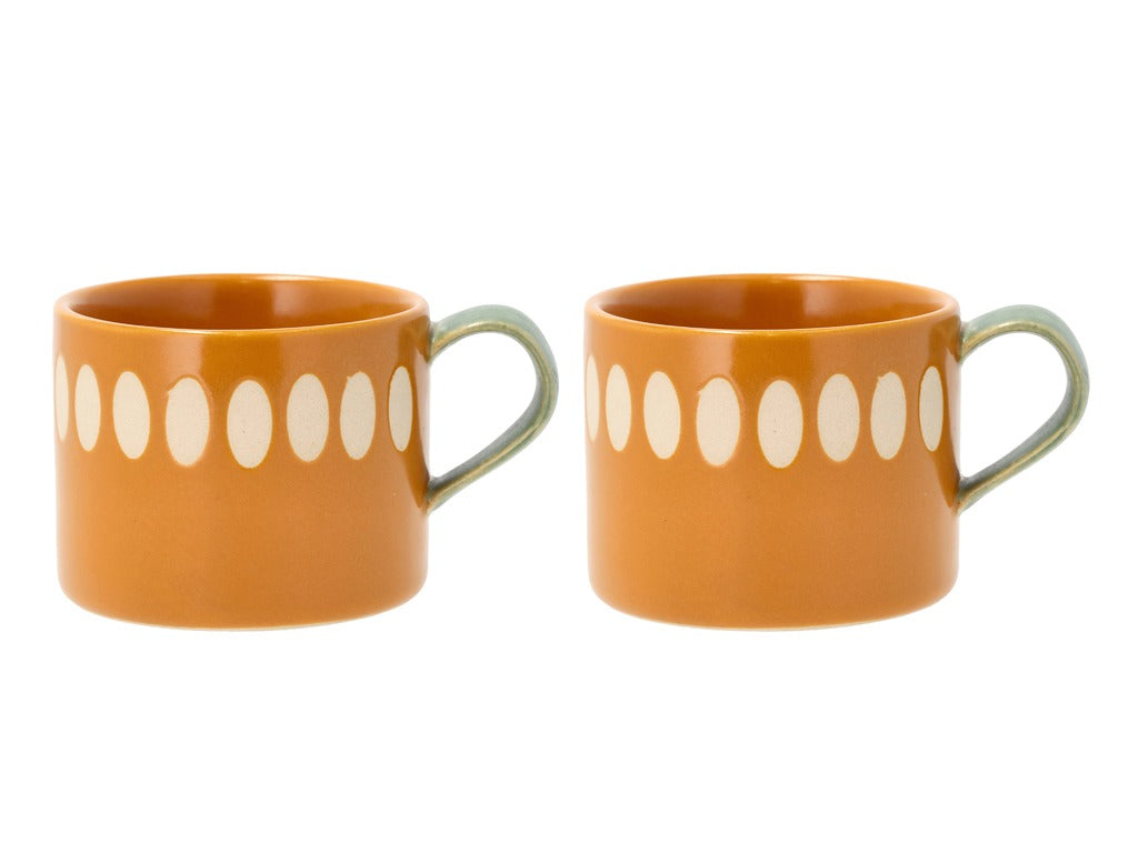 Mug w handle and design Styles 0.2 liter 2 pcs Amber/Green