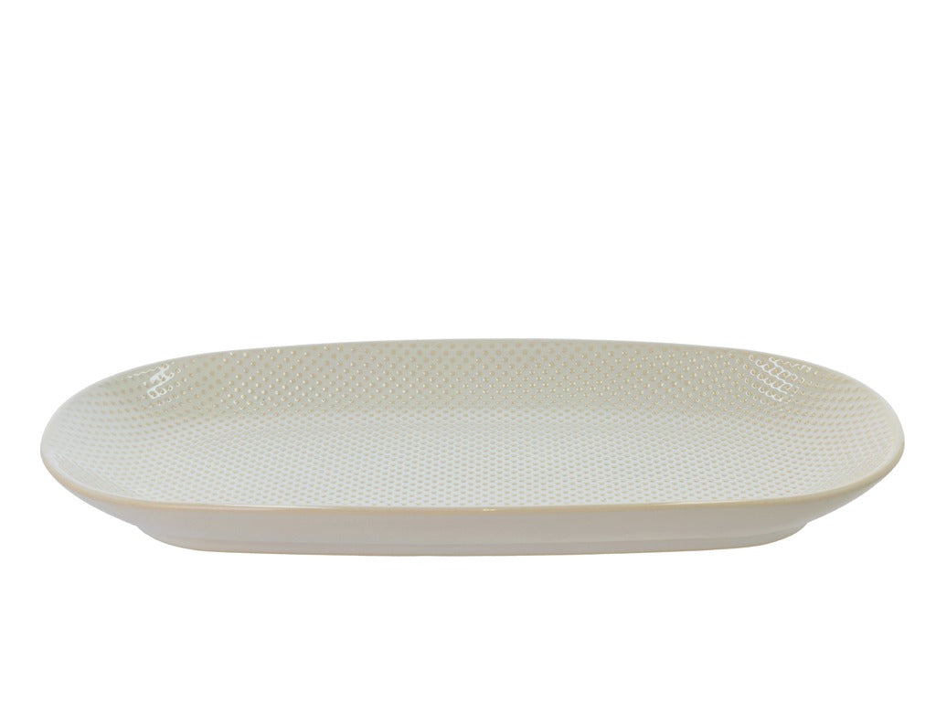 Serving dish Elstra 35.5 x 18.8 x 3.5cm Stoneware Light blue