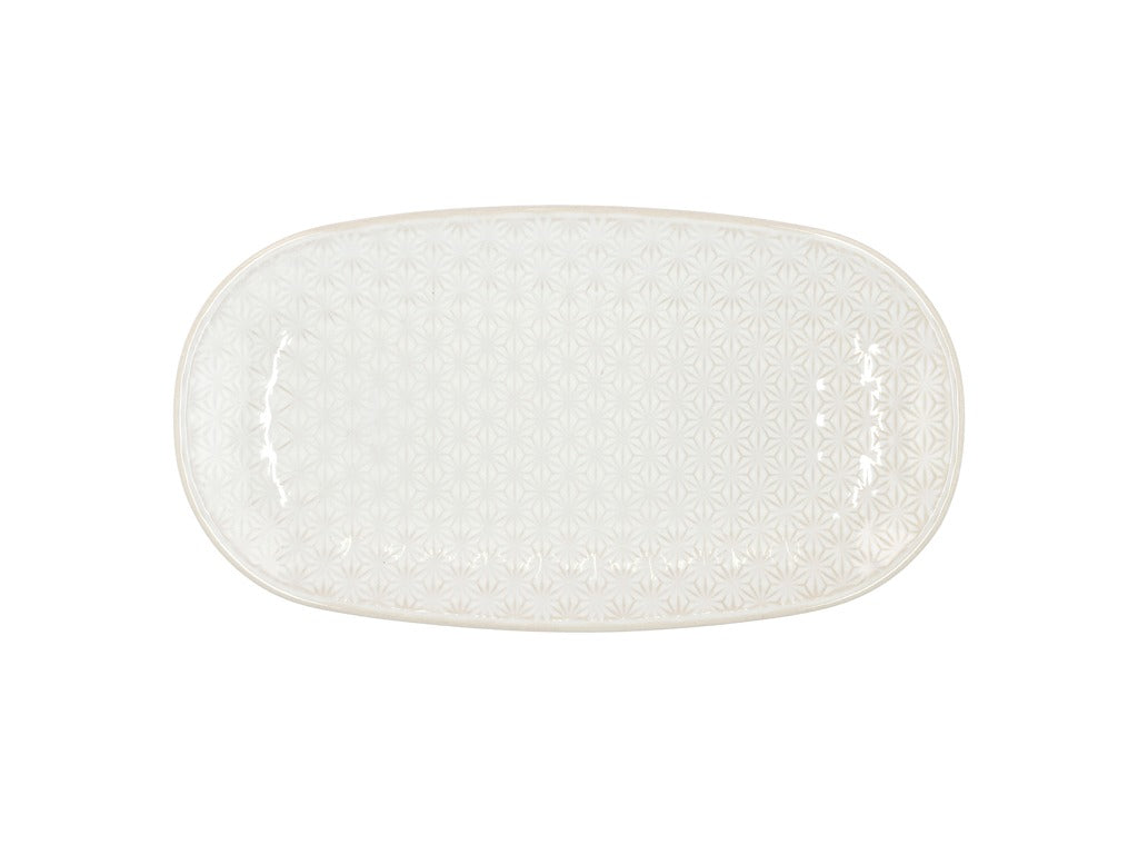 Plate Elstra 25.5 x 14 x 2.5 cm Stoneware Offwhite ass.