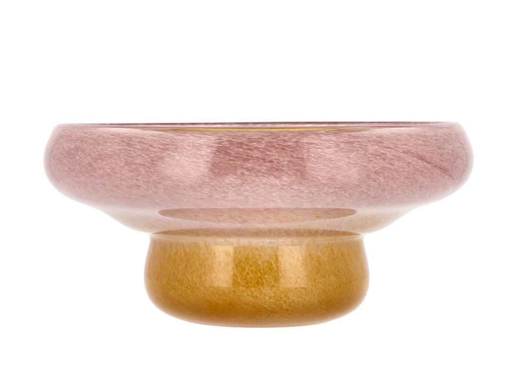 Bowl Aurora 30 x 13 cm Rose/Yellow Glass