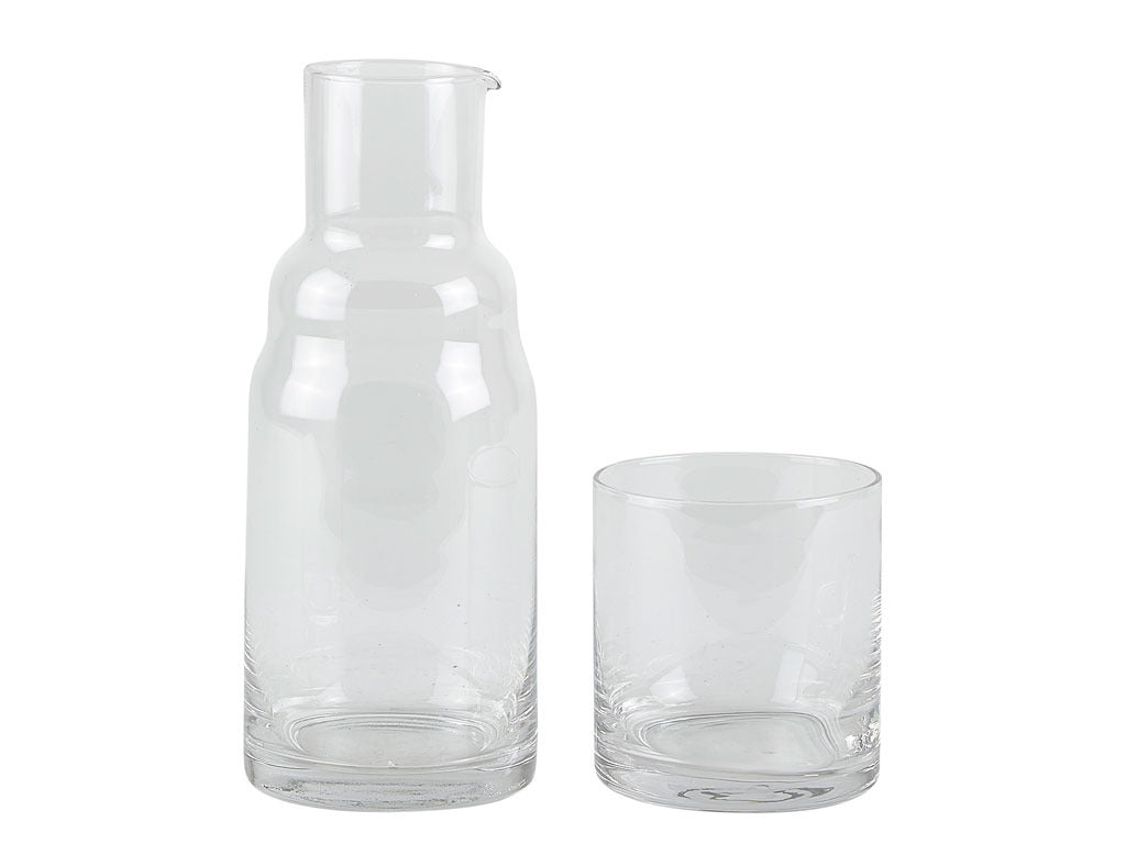 Water Bottle w. Glass Clear 0.8l