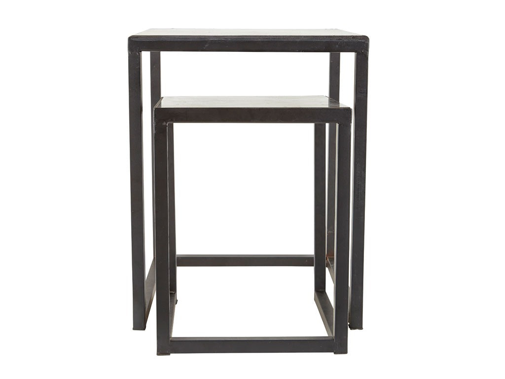 Table Walde 2 pcs. Metal Limestone Black