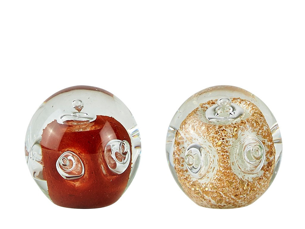 Paper Weight Glass Brown/Offwhite D8