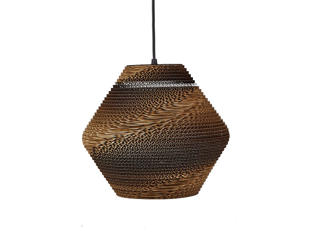 Pendant lamp Alk Cardboard Brown/black D30