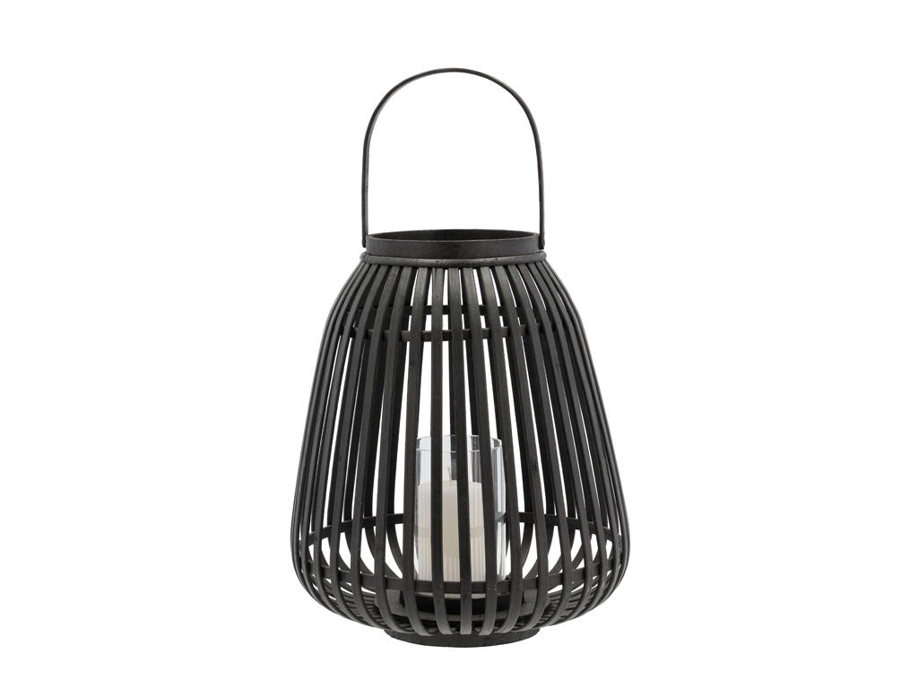 Lantern Asra Bamboo/Glass D29 H35 Black
