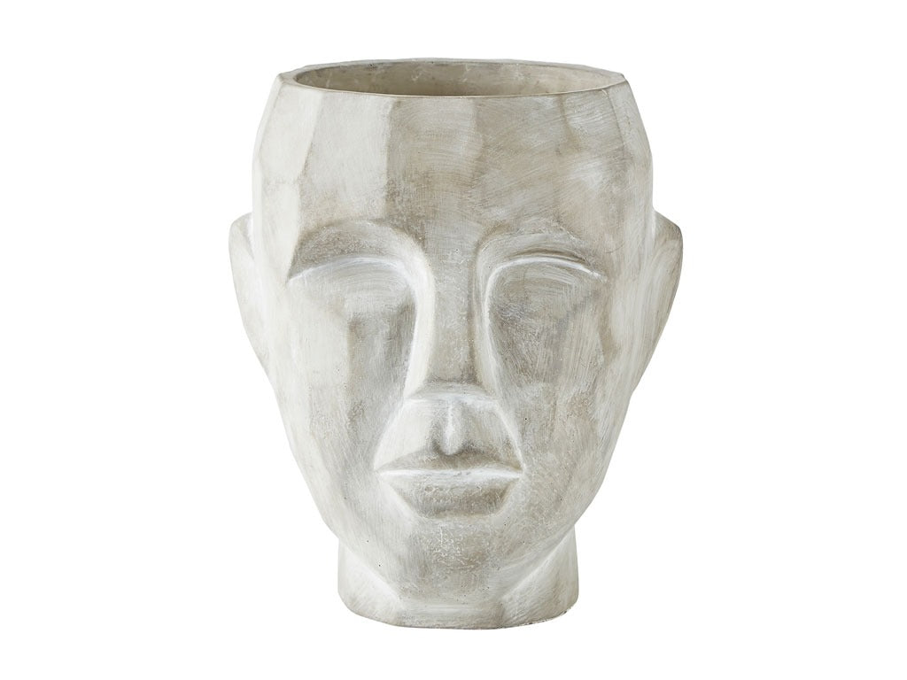 Flowerpot Head Vern Cement Grey H22.5