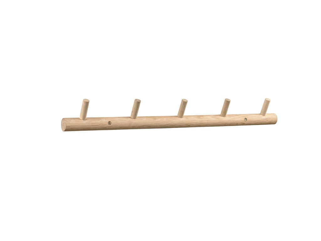 Coat rack Ebern 70x11x7 cm White washed Solid oak/jute