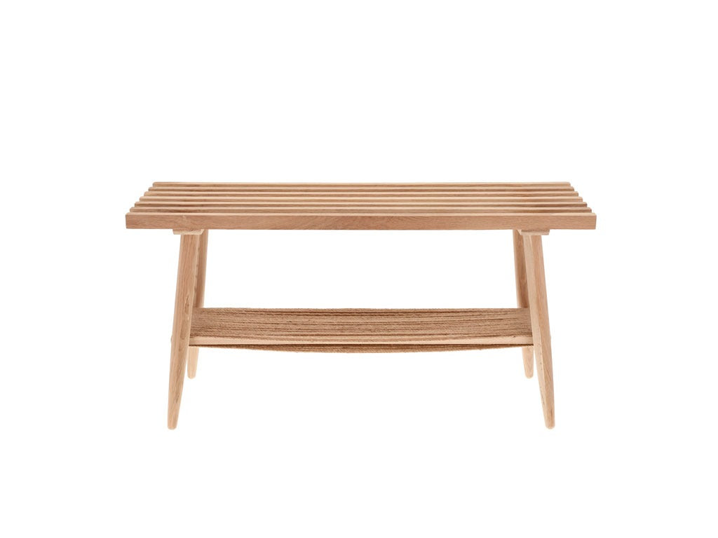 Bench Ebern 90x30x45 cm White washed Oak