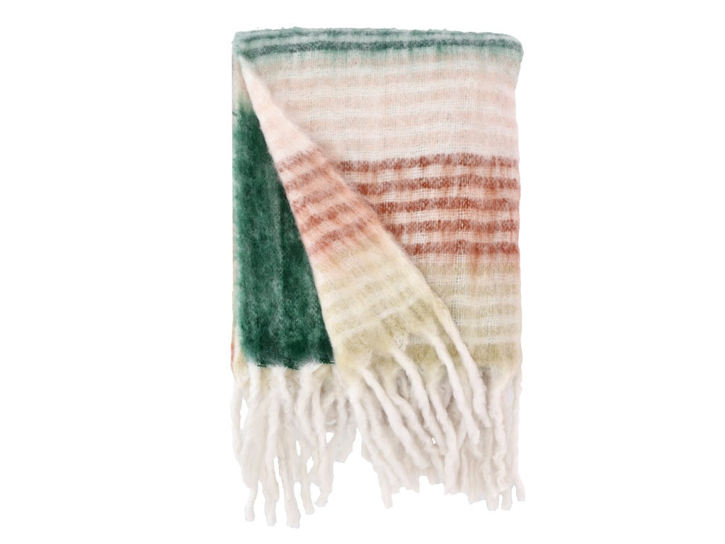 Throw Bliss 130 x 170 cm Sand/Apricot/Rose/Green