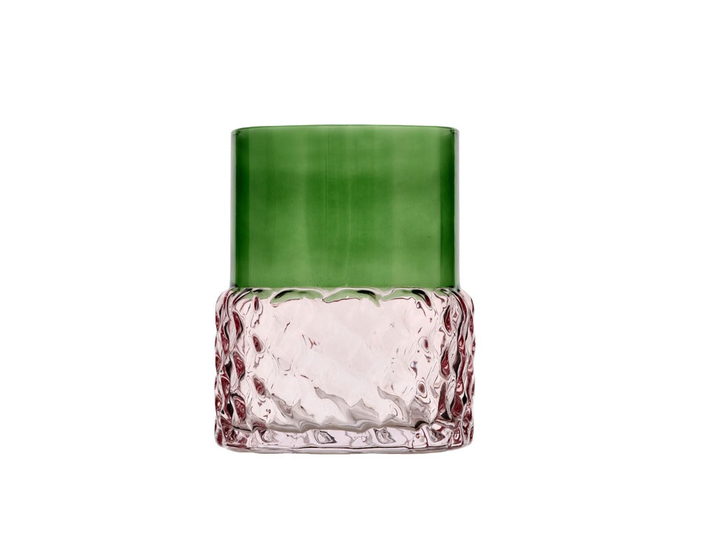 Tealight holder Glow 7.7 x 10 cm Green/Rose